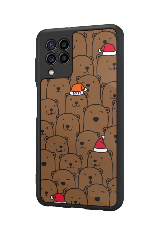 Samsung Galaxy M22 Uyumlu Ayı Tasarımlı Glossy Premium Kılıf