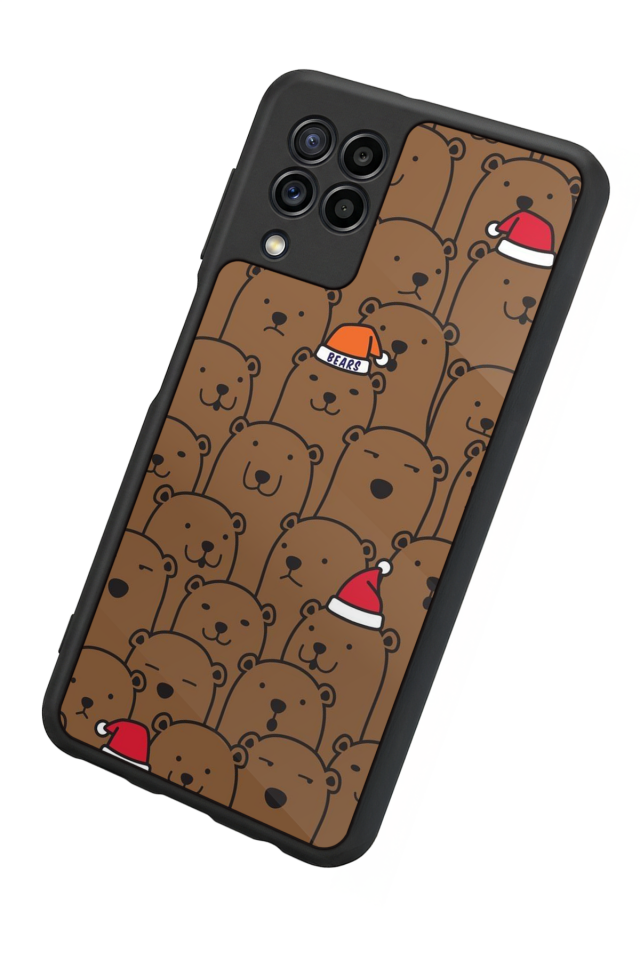 Samsung Galaxy M22 Uyumlu Ayı Tasarımlı Glossy Premium Kılıf