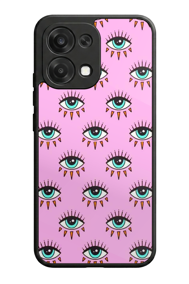 Oppo A6 Pro Uyumlu Göz Tasarımlı Glossy Premium Kılıf