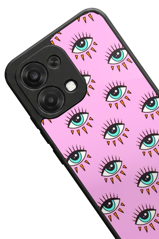 Oppo A6 Pro Uyumlu Göz Tasarımlı Glossy Premium Kılıf