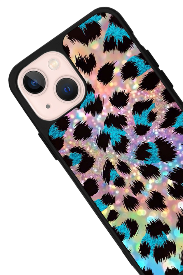 iPhone 13 Mini Uyumlu Hologram Leopar Tasarımlı Glossy Premium Kılıf