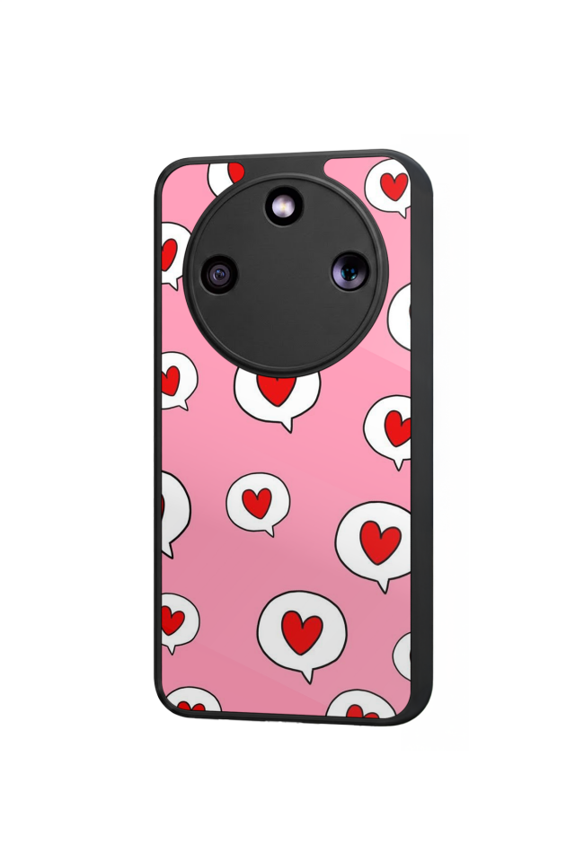 Honor Magic 8 Lite Uyumlu Kalp Love Tasarımlı Glossy Premium Kılıf