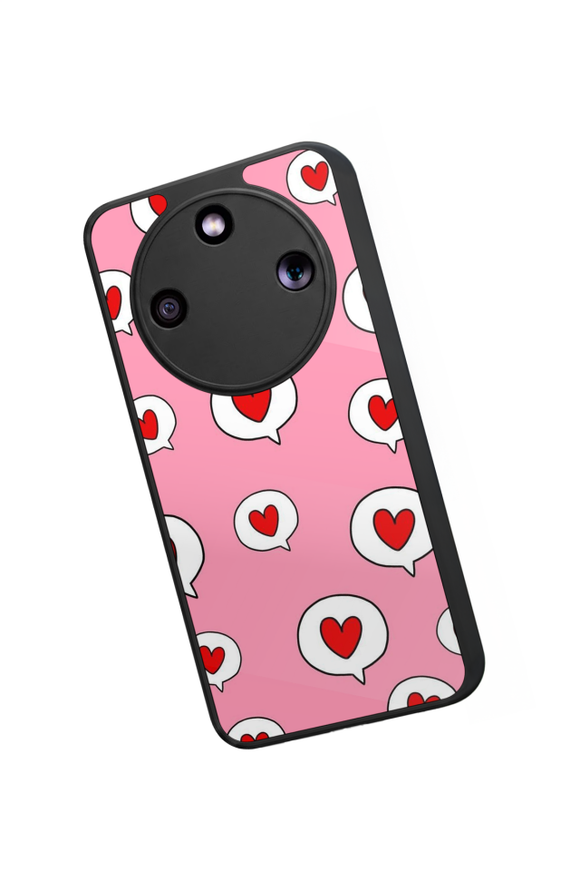 Honor Magic 8 Lite Uyumlu Kalp Love Tasarımlı Glossy Premium Kılıf