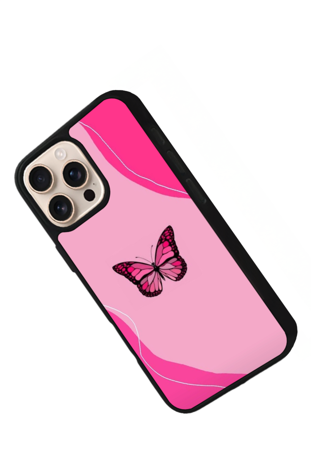 iPhone 16 Pro Uyumlu Kelebek Tasarımlı Glossy Premium Kılıf
