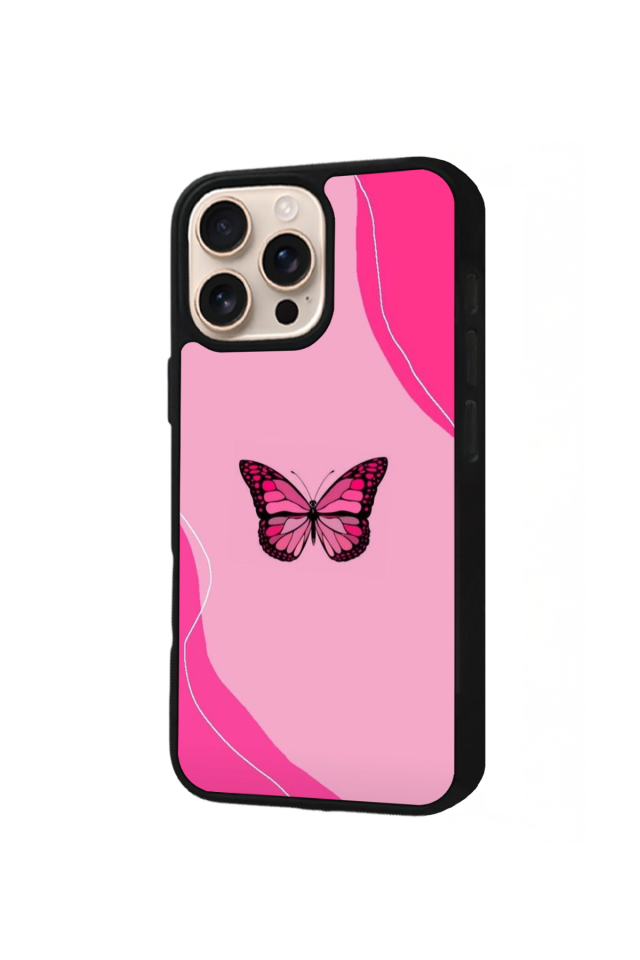 iPhone 16 Pro Uyumlu Kelebek Tasarımlı Glossy Premium Kılıf