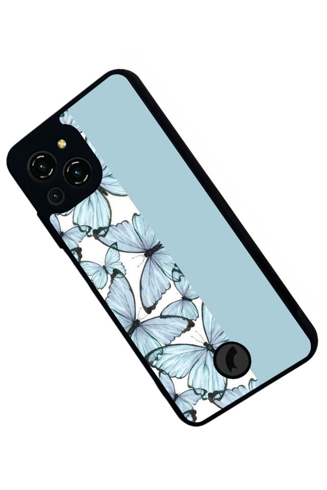 Reeder S23 Pro Max Uyumlu Kelebek Tasarımlı Glossy Premium Kılıf