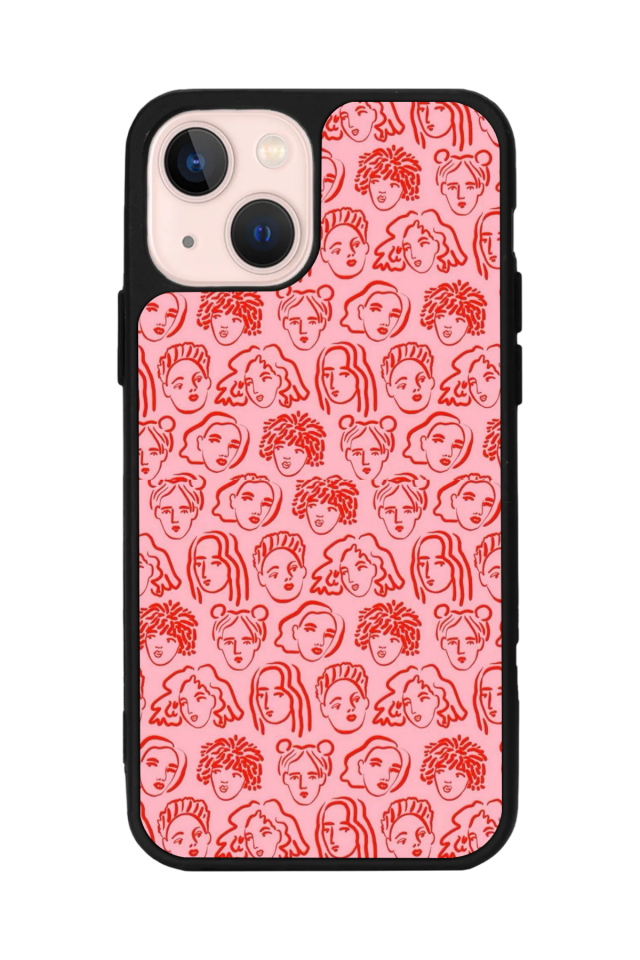 iPhone 13/14 Uyumlu Line Art Tasarımlı Glossy Premium Kılıf