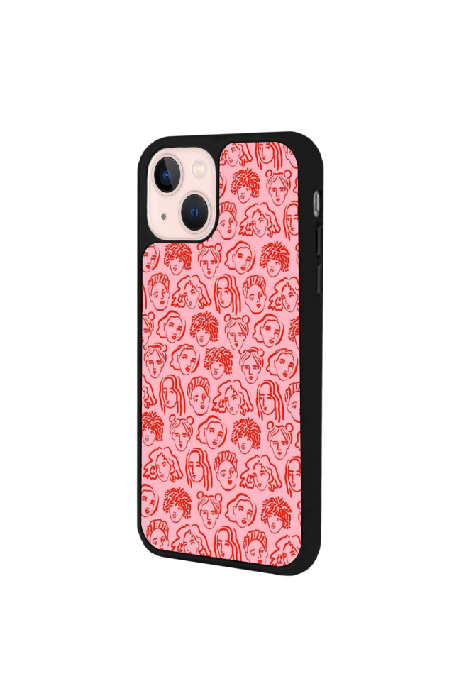 iPhone 13/14 Uyumlu Line Art Tasarımlı Glossy Premium Kılıf