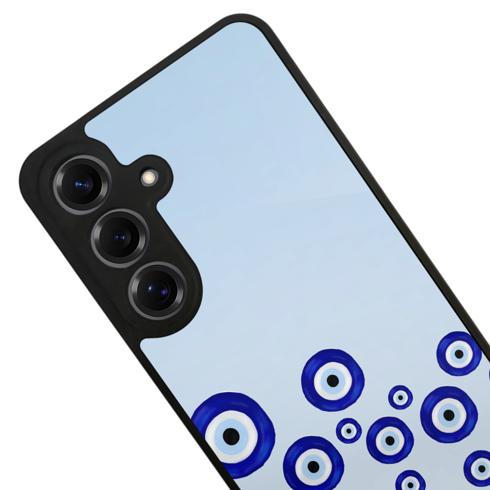 Samsung Galaxy S25 Uyumlu Nazar Tasarımlı Glossy Premium Kılıf