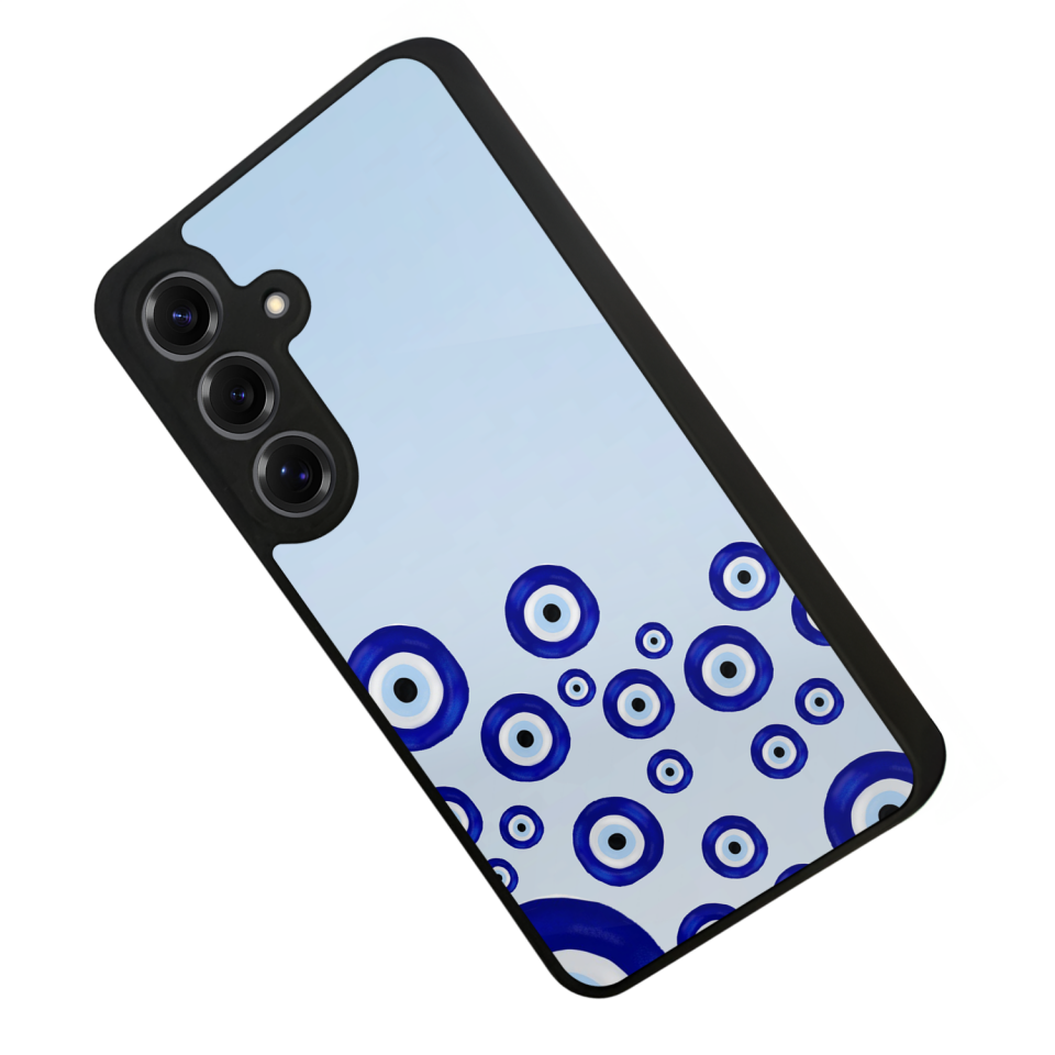 Samsung Galaxy S25 Uyumlu Nazar Tasarımlı Glossy Premium Kılıf