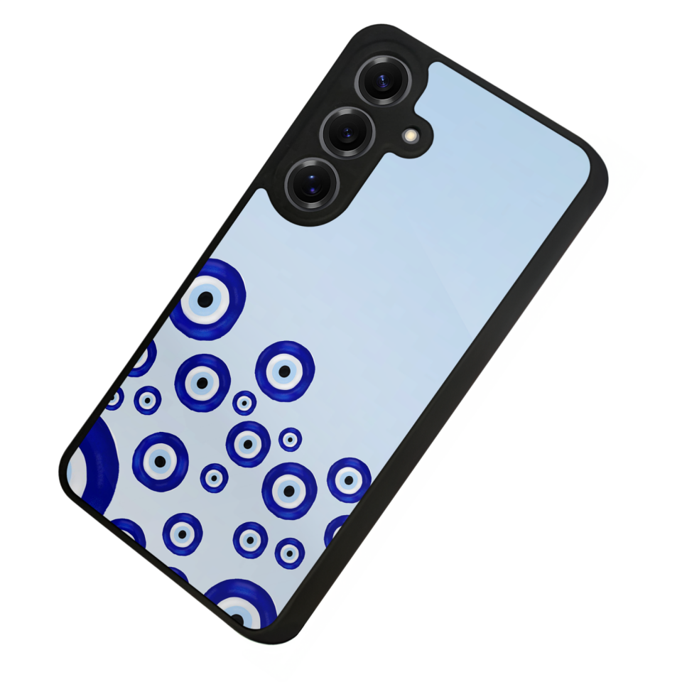 Samsung Galaxy S25 Uyumlu Nazar Tasarımlı Glossy Premium Kılıf