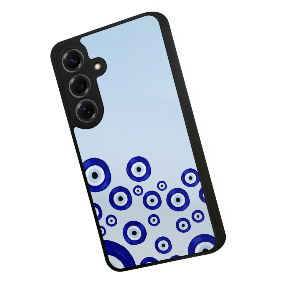 Samsung Galaxy S25 Uyumlu Nazar Tasarımlı Glossy Premium Kılıf