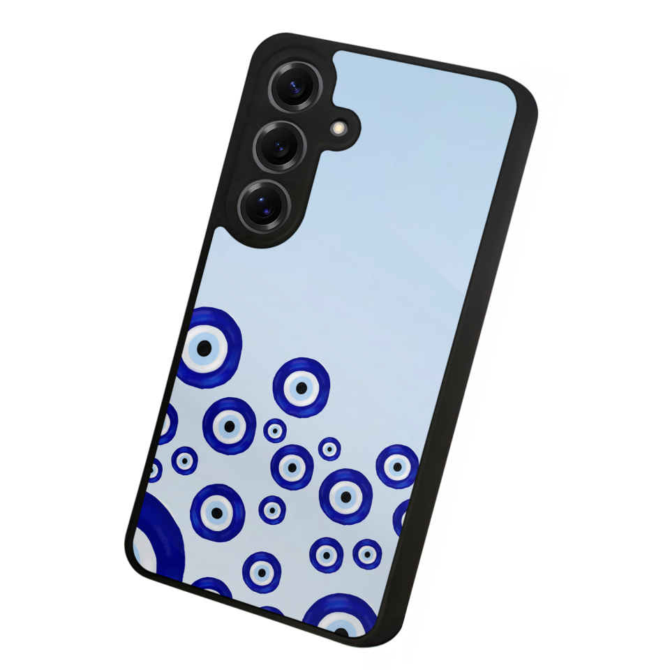 Samsung Galaxy S25 Uyumlu Nazar Tasarımlı Glossy Premium Kılıf