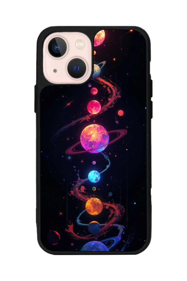 iPhone 15 Uyumlu Uzay Tasarımlı Glossy Premium Kılıf