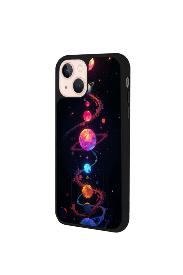 iPhone 15 Uyumlu Uzay Tasarımlı Glossy Premium Kılıf