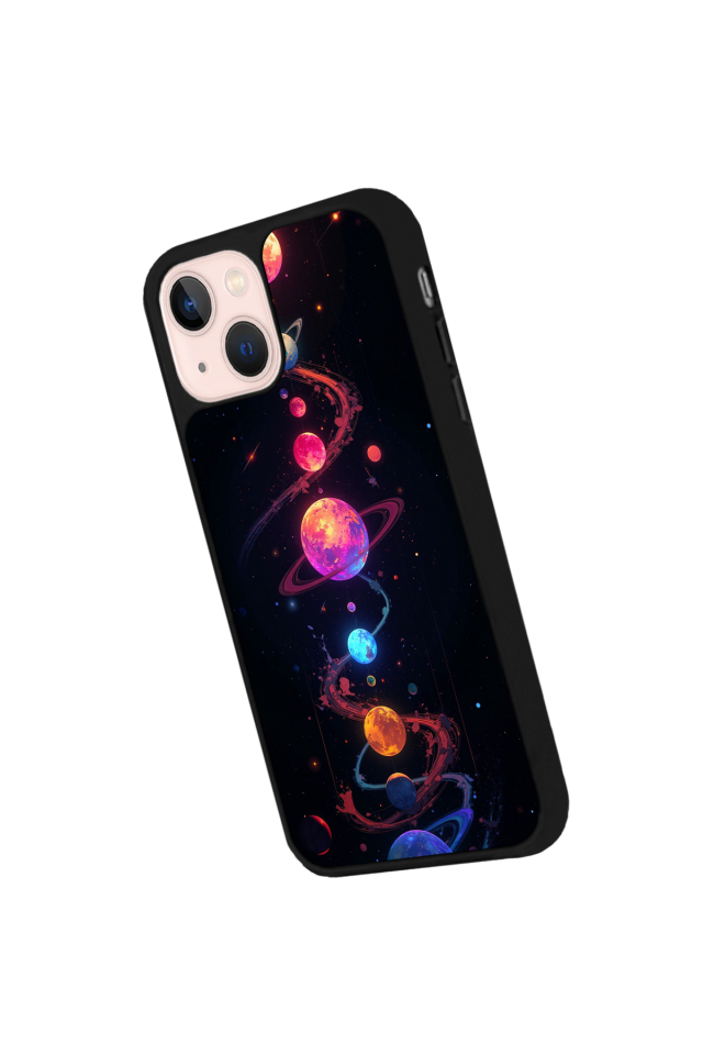 iPhone 15 Uyumlu Uzay Tasarımlı Glossy Premium Kılıf