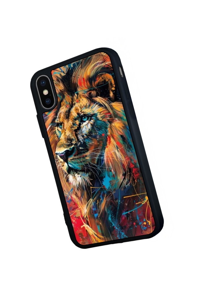 iPhone X/ XS Uyumlu Aslan Tasarımlı Glossy Premium Kılıf