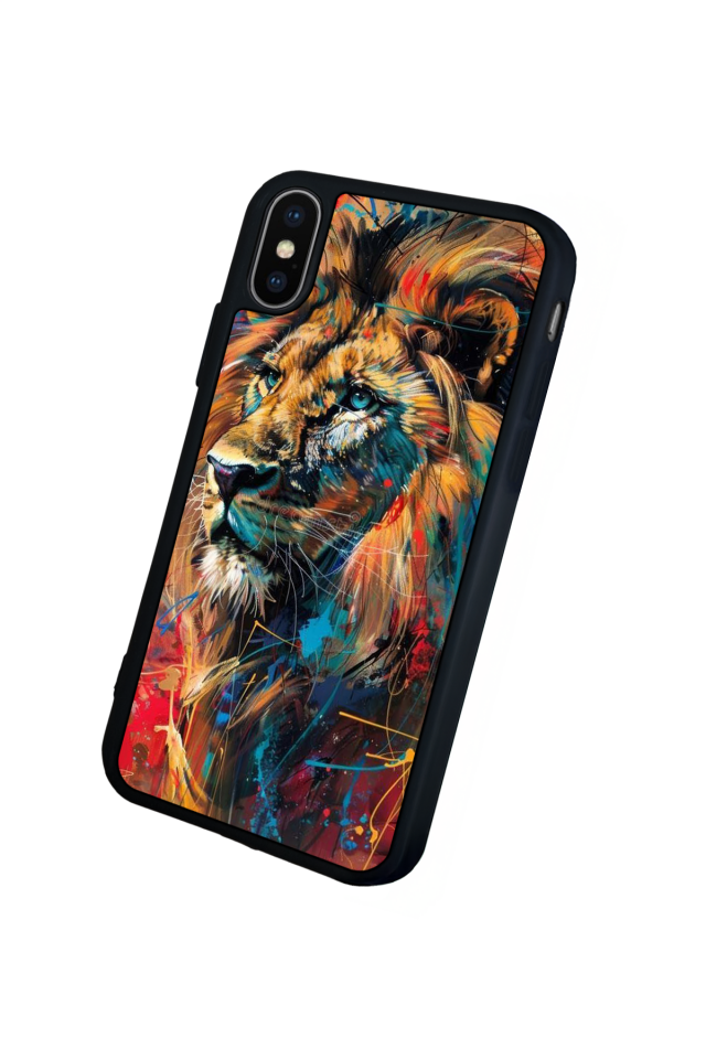 iPhone X/ XS Uyumlu Aslan Tasarımlı Glossy Premium Kılıf