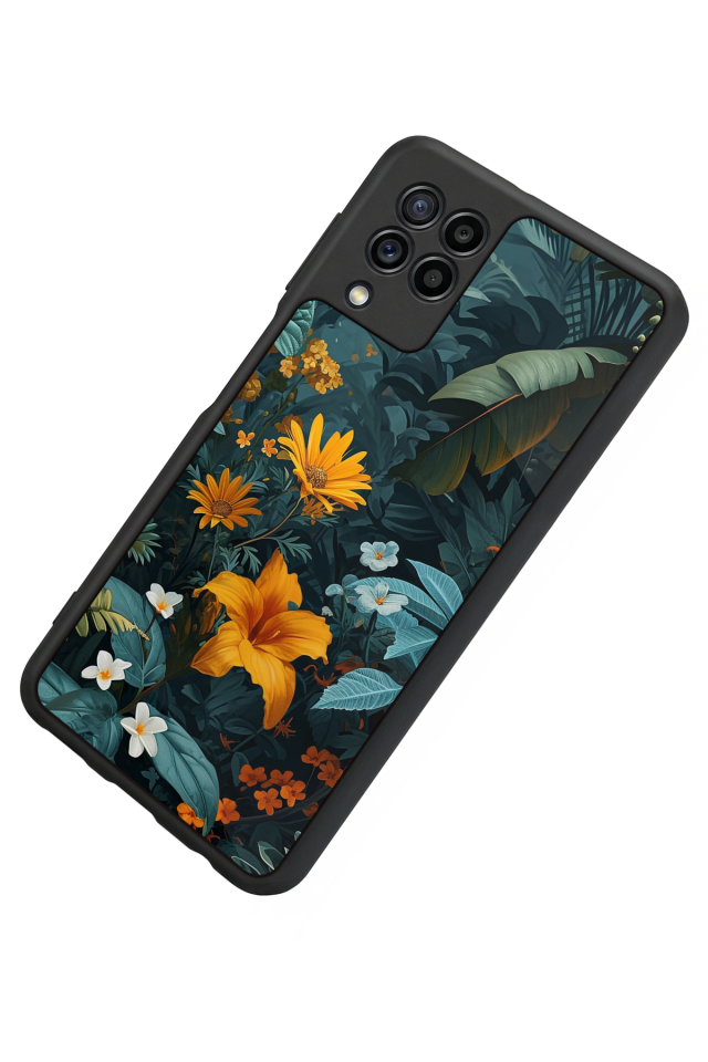 Samsung Galaxy M32 Uyumlu Botanik Tasarımlı Glossy Premium Kılıf