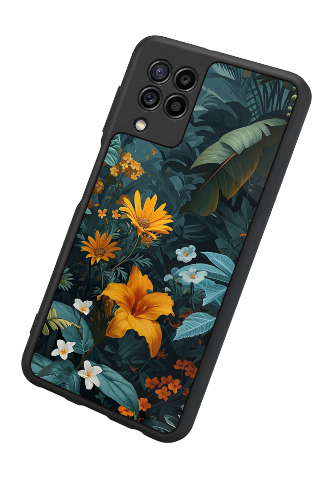 Samsung Galaxy M32 Uyumlu Botanik Tasarımlı Glossy Premium Kılıf