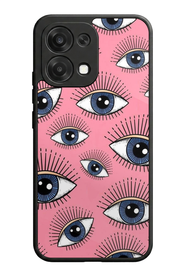 Oppo A6 Pro Uyumlu Göz Tasarımlı Glossy Premium Kılıf