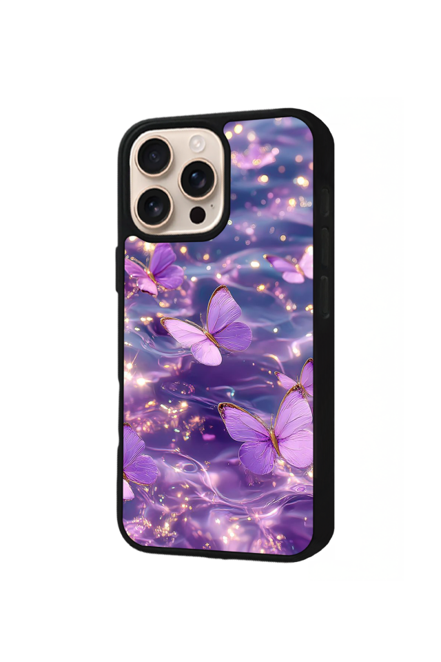 iPhone 15 Pro Max Uyumlu Kelebek Tasarımlı Glossy Premium Kılıf