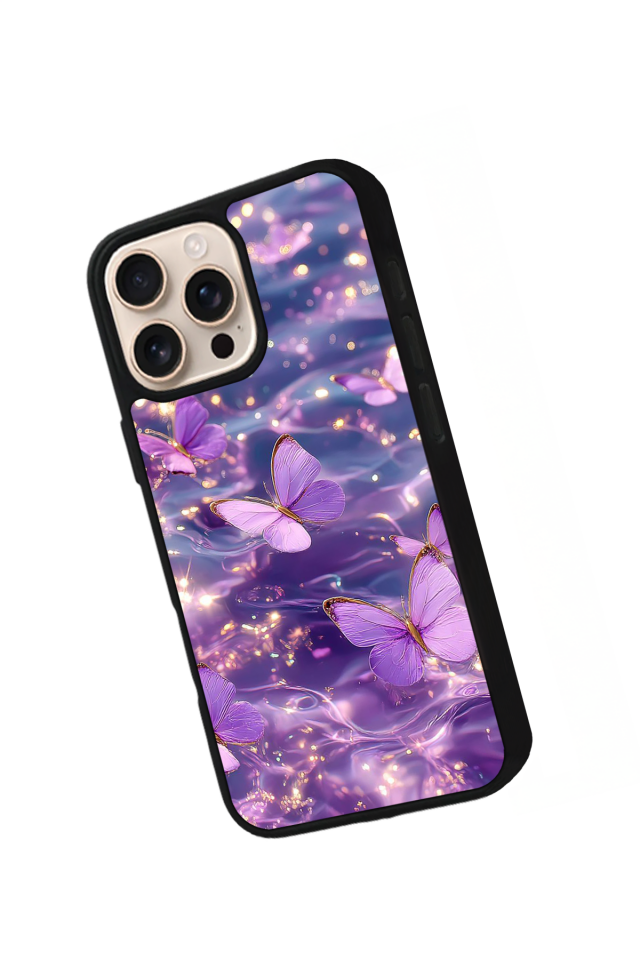 iPhone 15 Pro Max Uyumlu Kelebek Tasarımlı Glossy Premium Kılıf