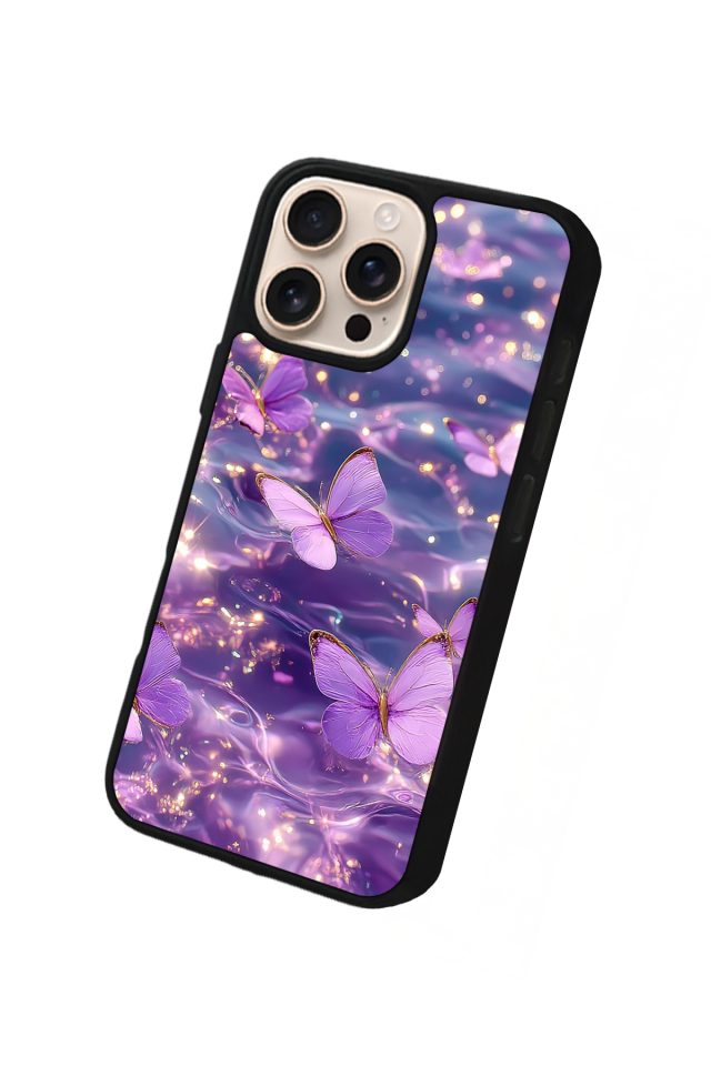 iPhone 15 Pro Max Uyumlu Kelebek Tasarımlı Glossy Premium Kılıf