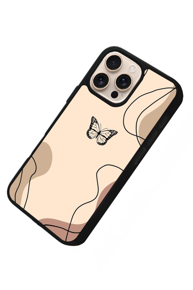iPhone 16 Pro Uyumlu Kelebek Tasarımlı Glossy Premium Kılıf
