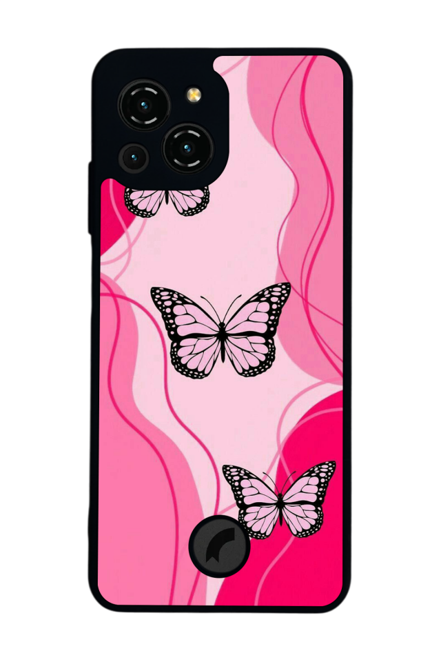 Reeder S23 Pro Max Uyumlu Kelebek Tasarımlı Glossy Premium Kılıf