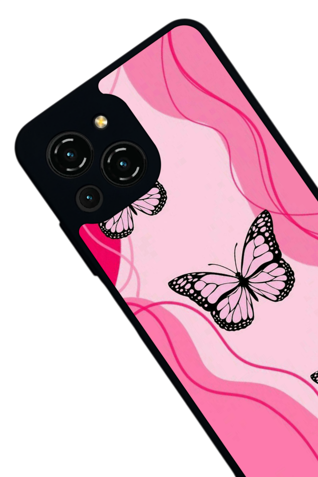 Reeder S23 Pro Max Uyumlu Kelebek Tasarımlı Glossy Premium Kılıf