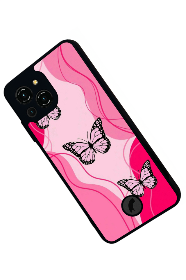 Reeder S23 Pro Max Uyumlu Kelebek Tasarımlı Glossy Premium Kılıf