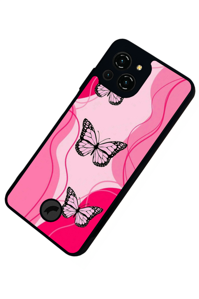 Reeder S23 Pro Max Uyumlu Kelebek Tasarımlı Glossy Premium Kılıf
