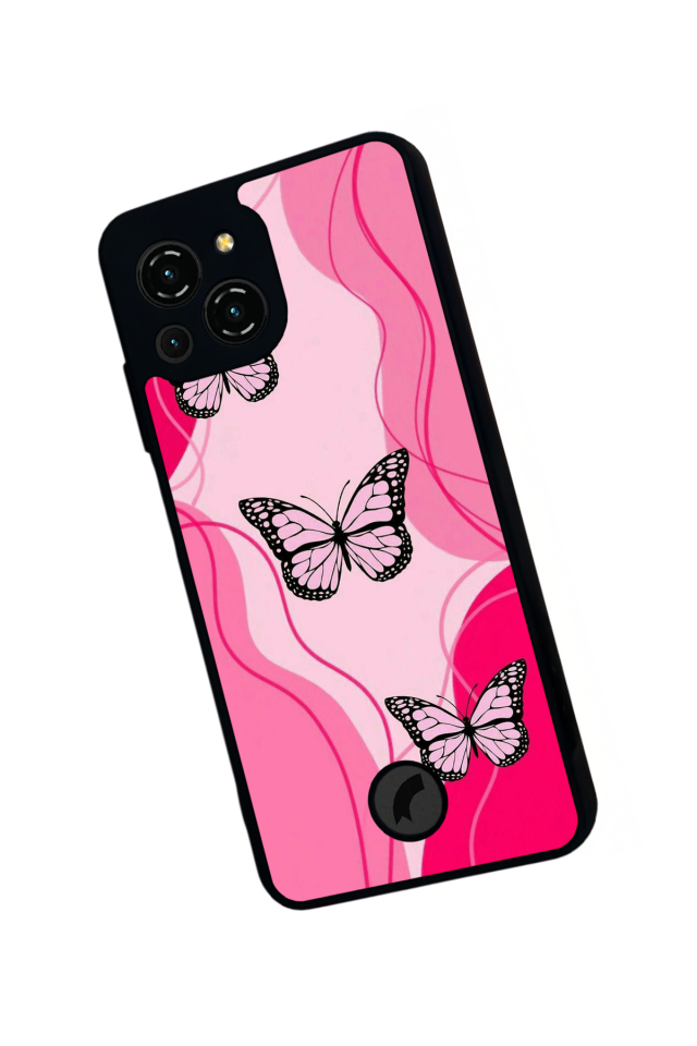 Reeder S23 Pro Max Uyumlu Kelebek Tasarımlı Glossy Premium Kılıf