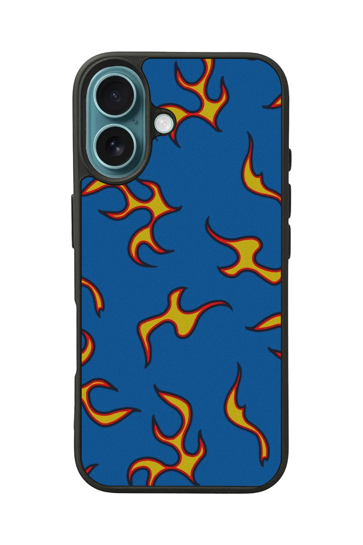 iPhone 16 Uyumlu Retro Flame Patterns Tasarımlı Glossy Premium Kılıf