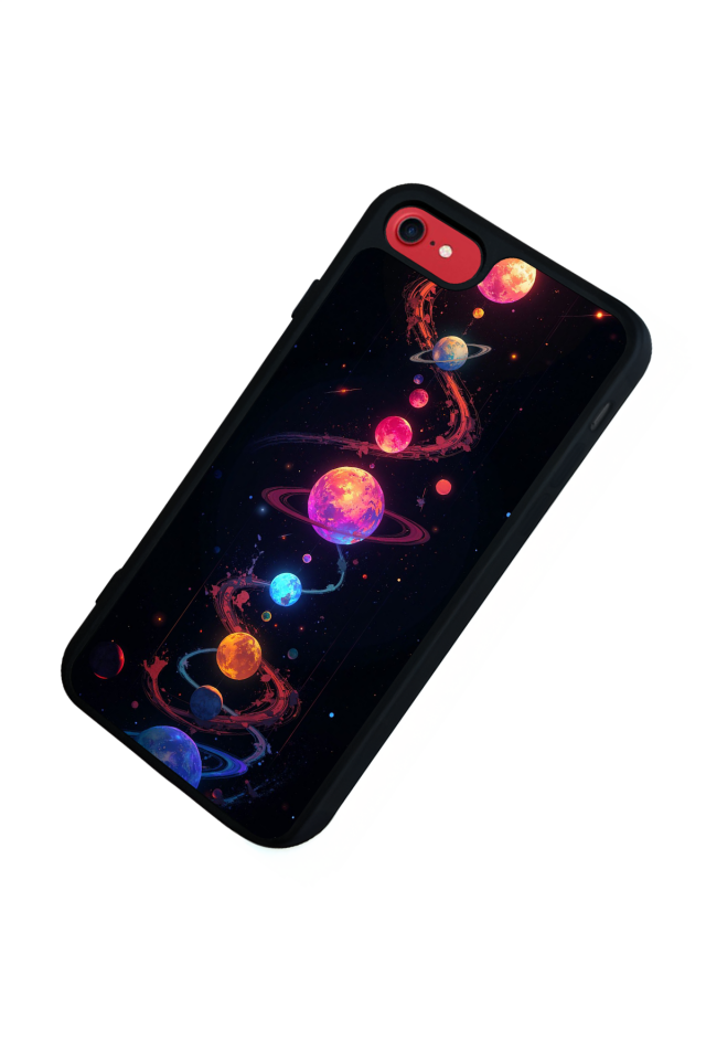 iPhone SE Uyumlu Uzay Tasarımlı Glossy Premium Kılıf