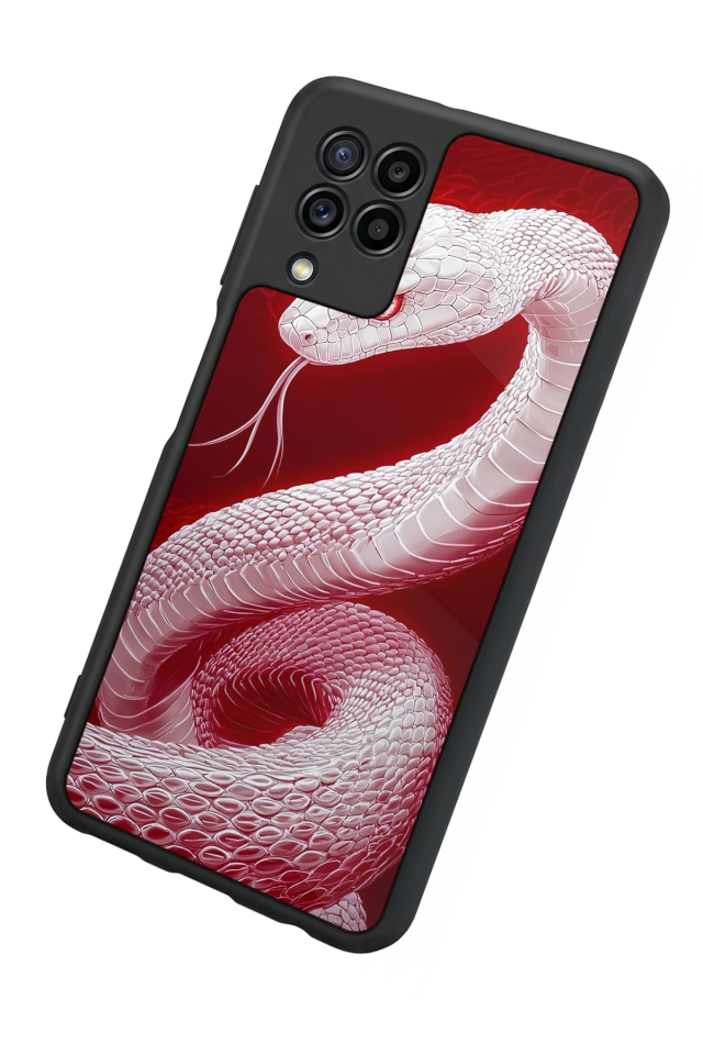 Samsung Galaxy M22 Uyumlu Yılan Tasarımlı Glossy Premium Kılıf