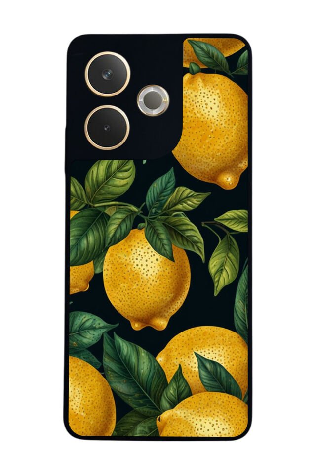 Oppo A5 Pro Uyumlu Limon Tasarımlı Glossy Premium Kılıf