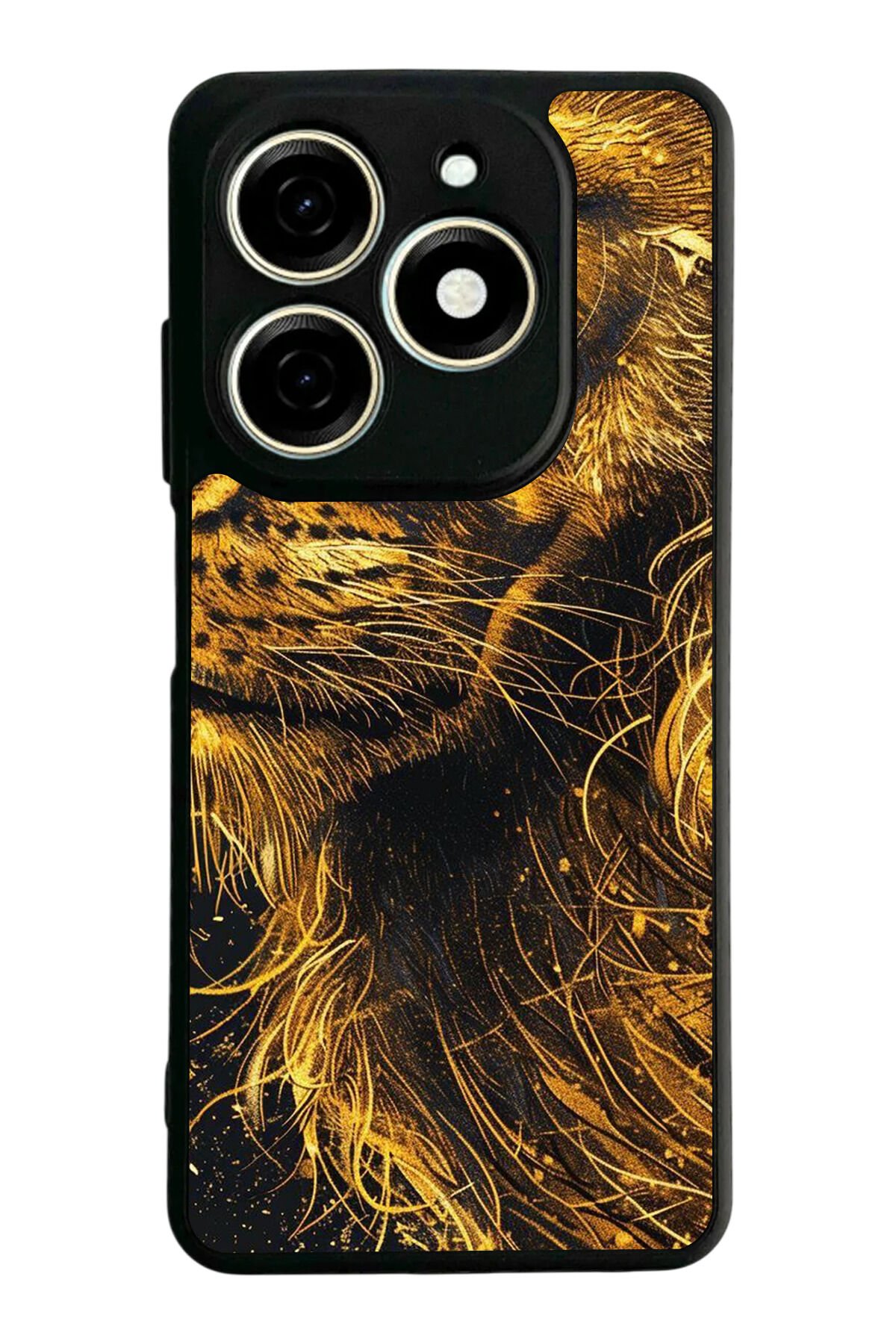 Tecno Spark 20/20C Uyumlu Aslan Tasarımlı Glossy Premium Kılıf