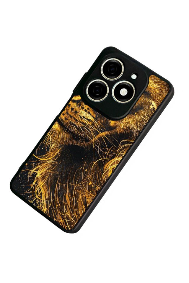 Tecno Spark 20/20C Uyumlu Aslan Tasarımlı Glossy Premium Kılıf