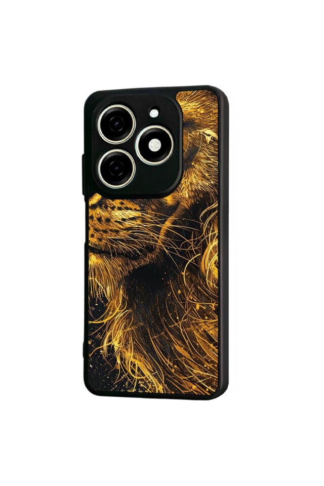 Tecno Spark 20/20C Uyumlu Aslan Tasarımlı Glossy Premium Kılıf