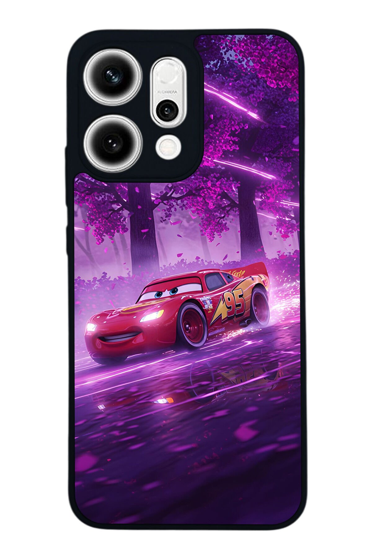 Oppo Reno 14 Uyumlu Şimsek McQueen Tasarımlı Glossy Premium Kılıf