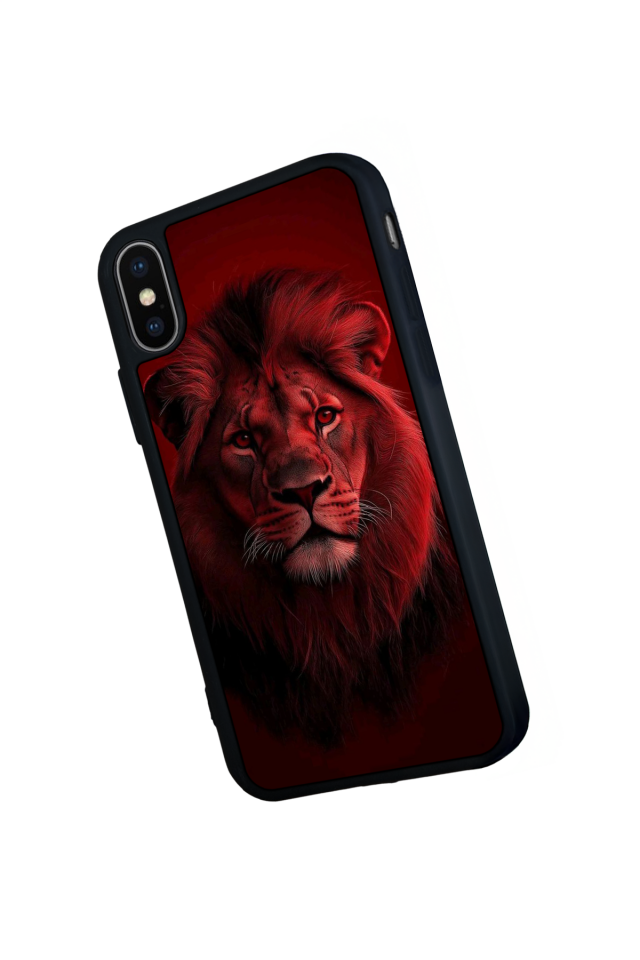iPhone X/ XS Uyumlu Aslan Tasarımlı Glossy Premium Kılıf