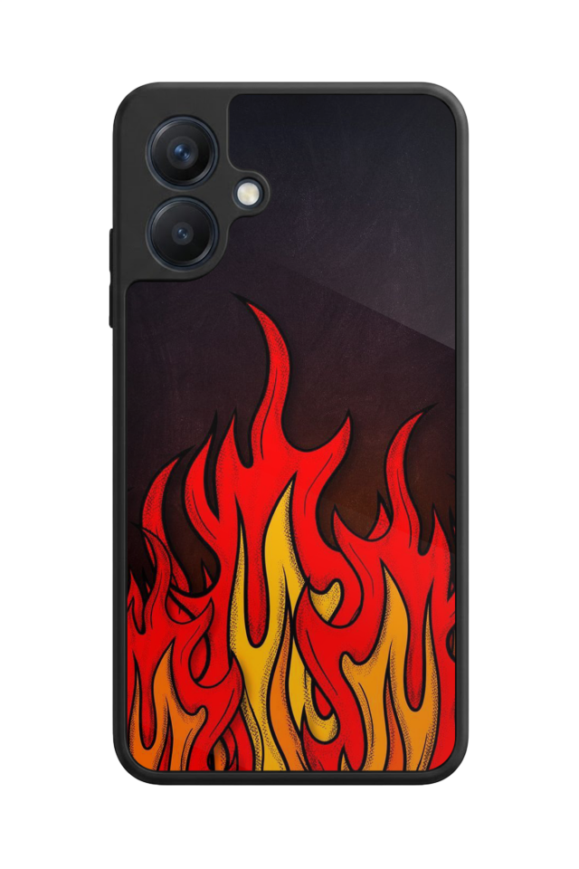 Samsung Galaxy A07 Uyumlu Retro Flame Patterns Tasarımlı Glossy Premium Kılıf