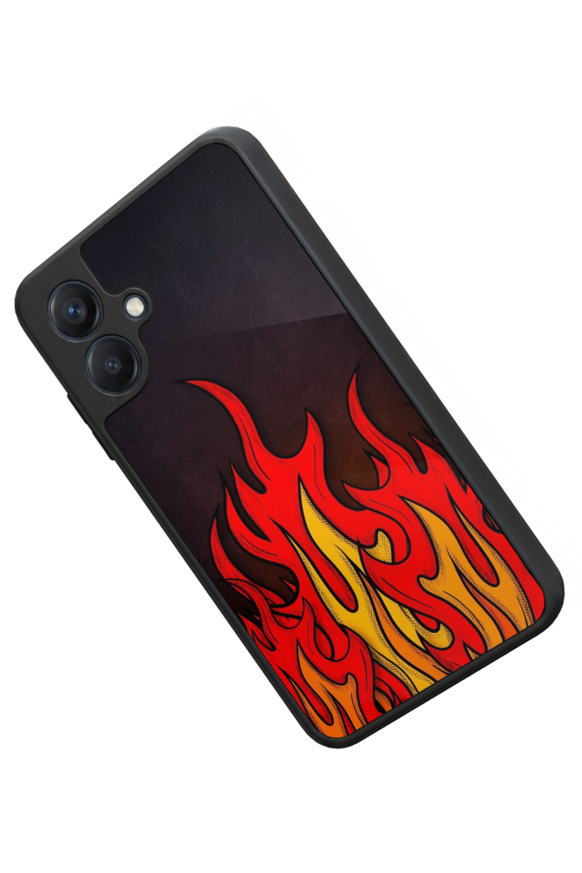 Samsung Galaxy A07 Uyumlu Retro Flame Patterns Tasarımlı Glossy Premium Kılıf
