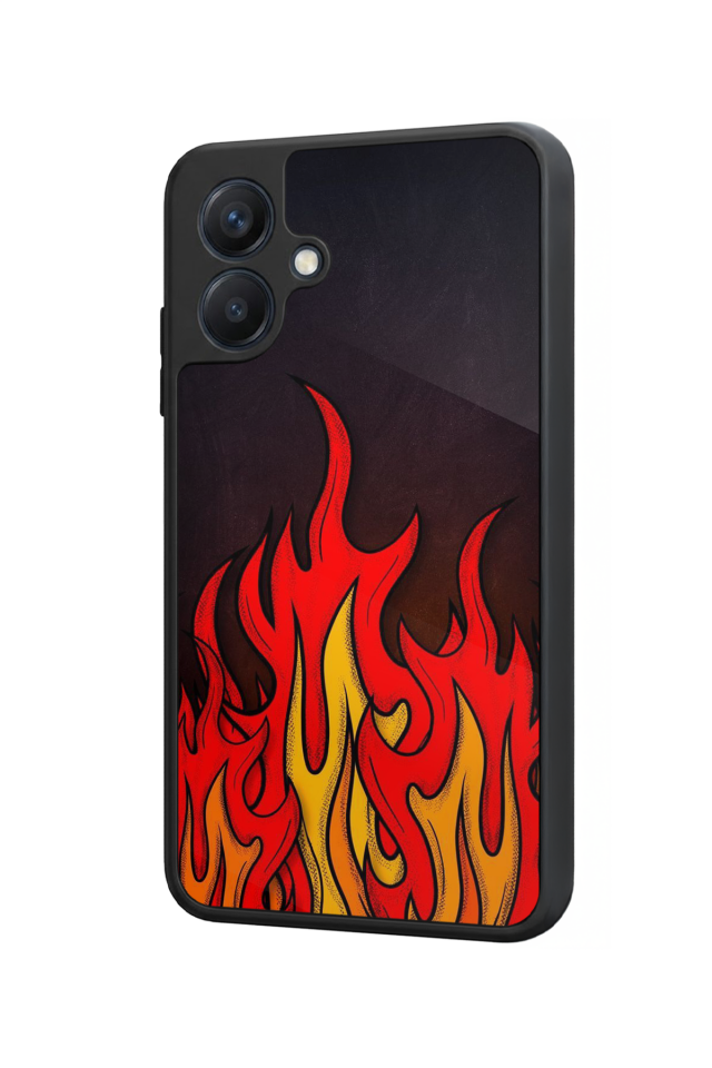 Samsung Galaxy A07 Uyumlu Retro Flame Patterns Tasarımlı Glossy Premium Kılıf