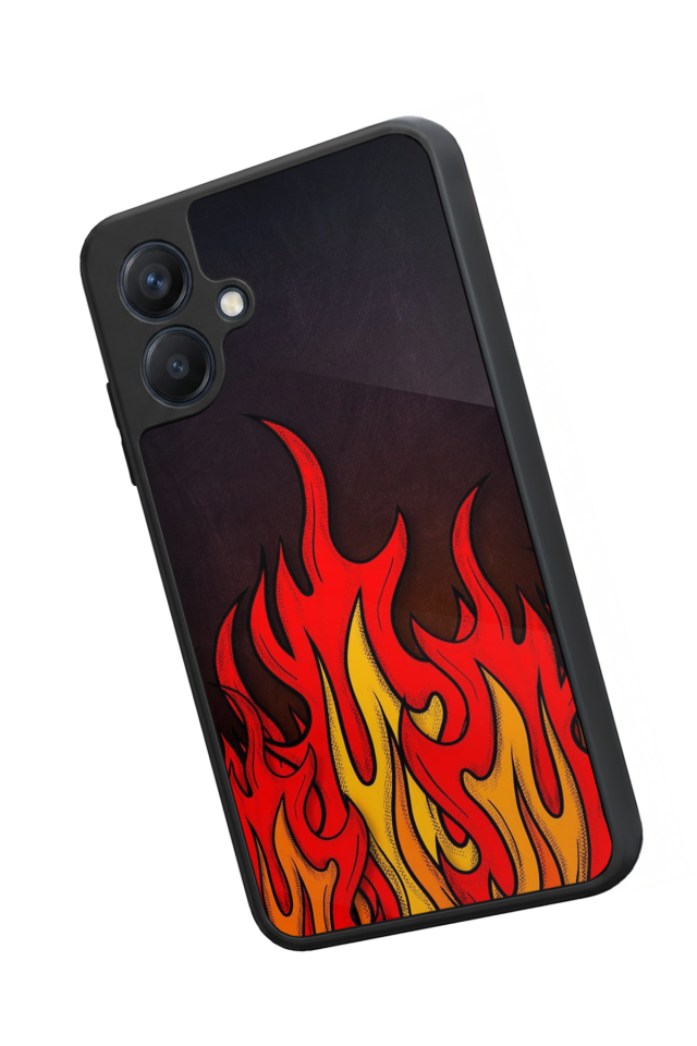 Samsung Galaxy A07 Uyumlu Retro Flame Patterns Tasarımlı Glossy Premium Kılıf