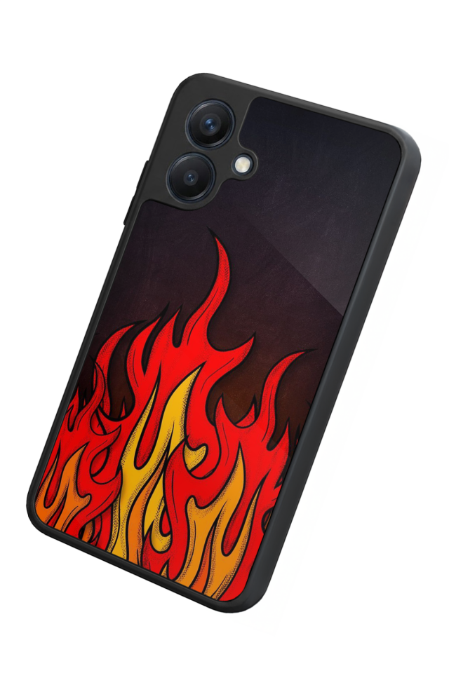 Samsung Galaxy A07 Uyumlu Retro Flame Patterns Tasarımlı Glossy Premium Kılıf