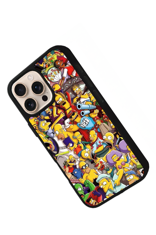 iPhone 16 Pro Max Uyumlu The Simpsons Tasarımlı Glossy Premium Kılıf