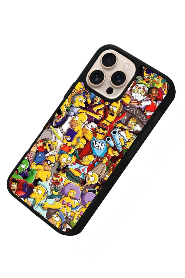 iPhone 16 Pro Max Uyumlu The Simpsons Tasarımlı Glossy Premium Kılıf